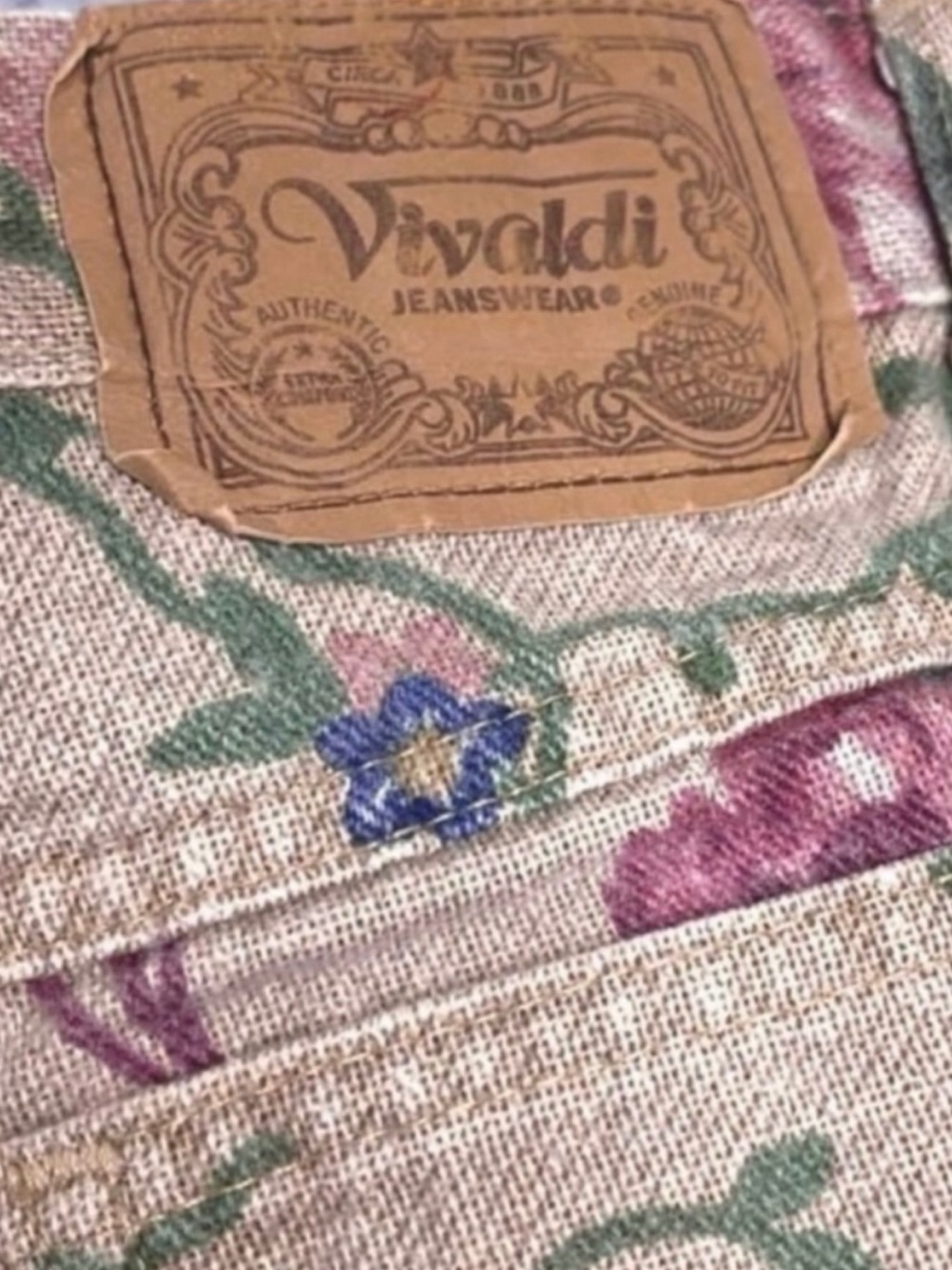Vivaldi 80s Floral High Rise Jeans Women’s Size 4 Made in USA - Picture 6 of 7